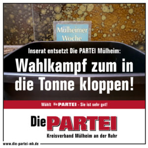 Wahlanzeige entsetzt Die PARTEI Mülheim